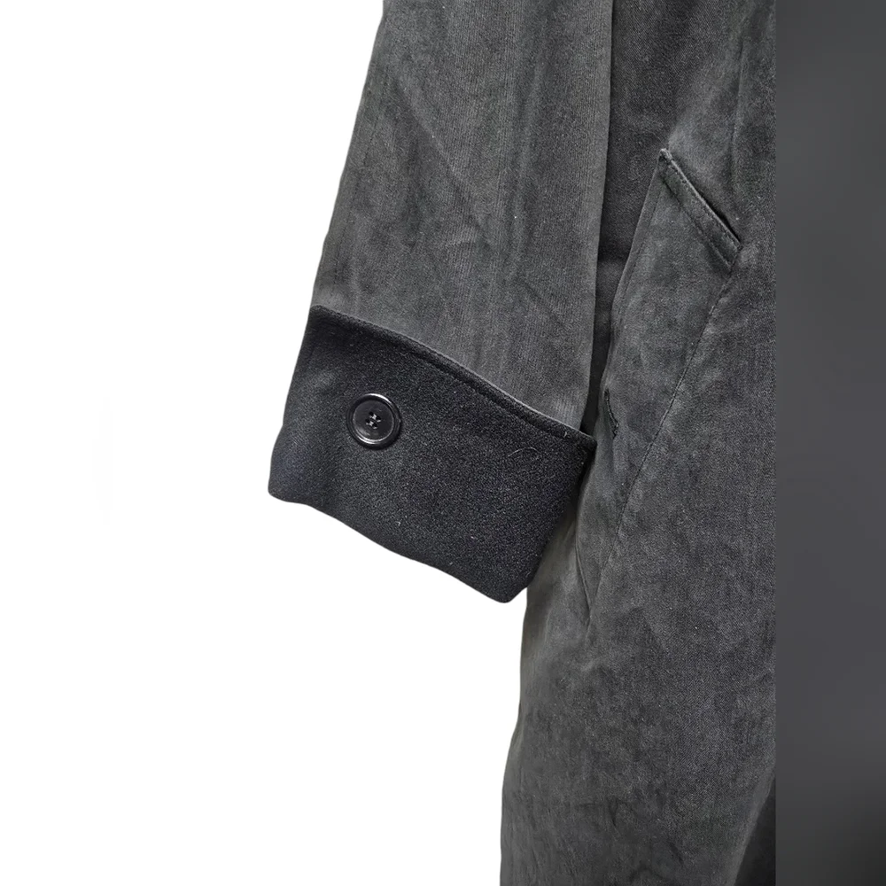 Burberry Trench Coat Women's Long Black Wool Satin lined Sz.4 XLong VINTAGE - Picture 6 of 15